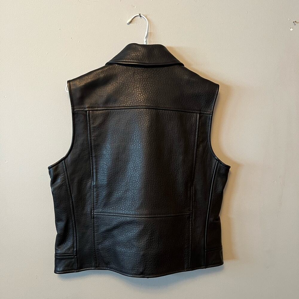 Derek lam black leather motorcycle biker jacket zip up vest NWT - Picture 6 of 7